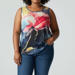 Ness Abstract Print Sleeveless Top